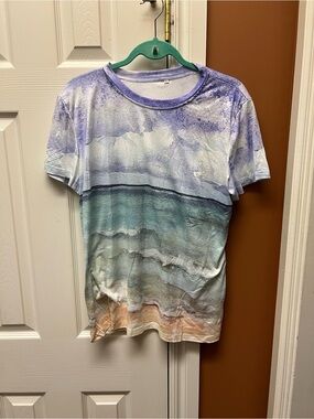 Women’s Short Sleeve Coastal Print Tee - Multicolor